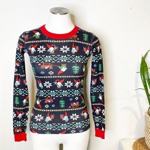 Hanna Andersson | Long John Pajama Top, Fair Isle Gnome, Sz. 14